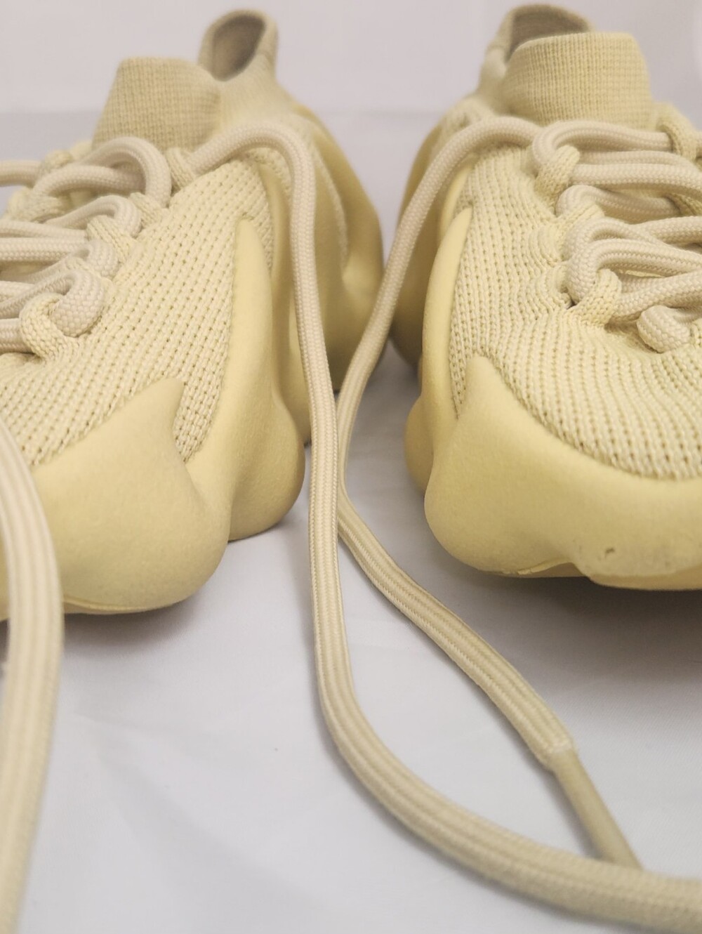 Adidas Yeezy 450 Sulfur Cream Yellow Mesh Athletic Sneakers - Picture 9 of 11